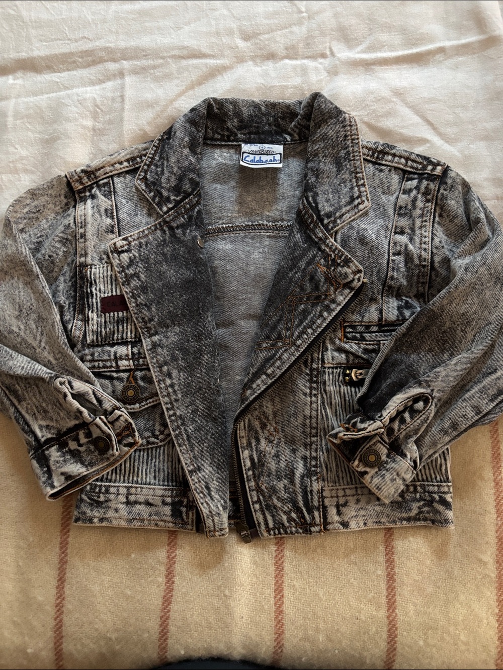 Kids Grey Washed Denim Jacket